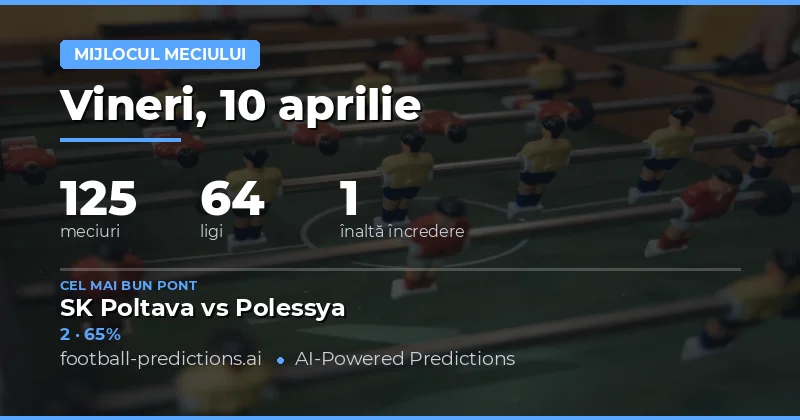 Predictii Rezultat la Pauza – 10 Aprilie 2026