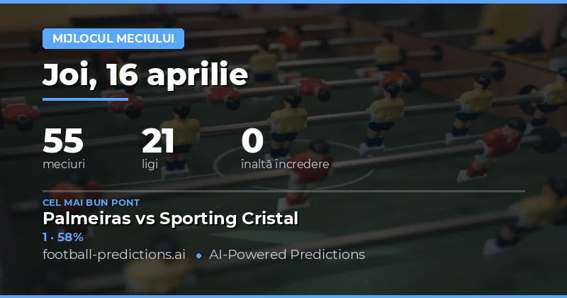 Predictii rezultat la pauză – 16 Aprilie 2026