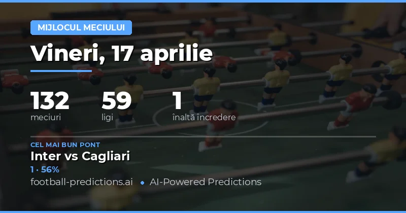 Analiza rezultatelor la pauză pentru 17 aprilie 2026