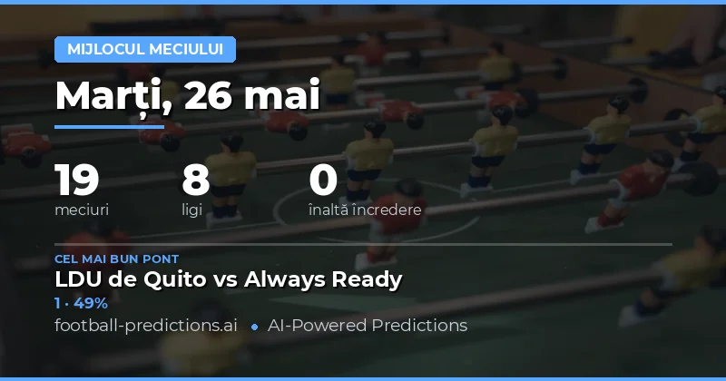 Pregătire pentru Pariurile pe Rezultatul la Pauză din 26 Mai 2026