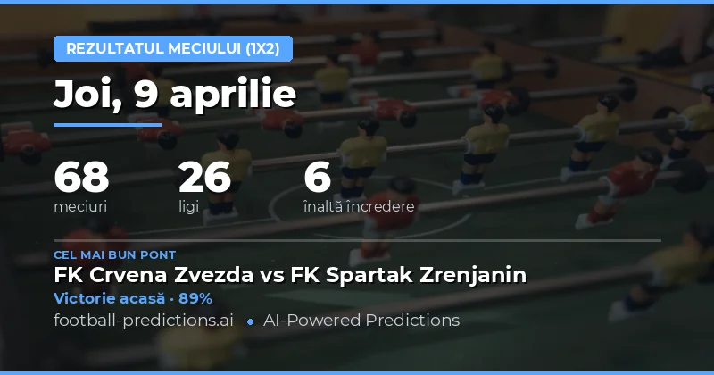 Predictii meciuri 1X2 pentru 9 aprilie 2026