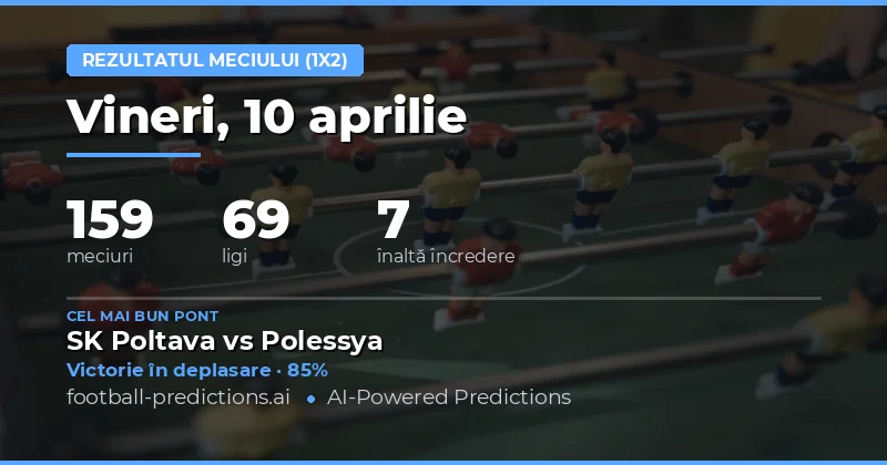 Predictii meciuri 1X2 – 10 Aprilie 2026