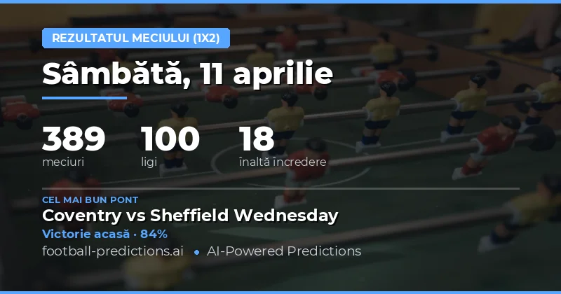 Predictii meciuri 1X2 – 11 Aprilie 2026