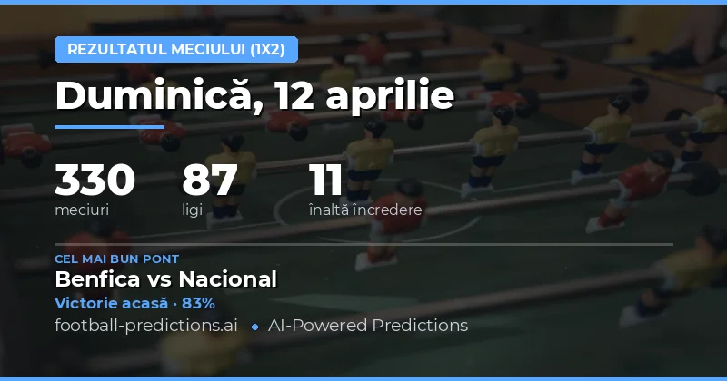 Predictii meciuri 1X2 – 12 Aprilie 2026