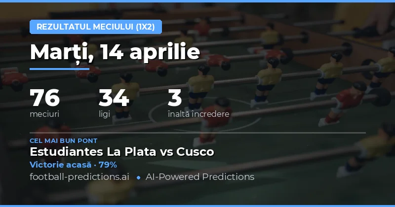 Predictii meciuri 1X2 pentru 14 aprilie 2026