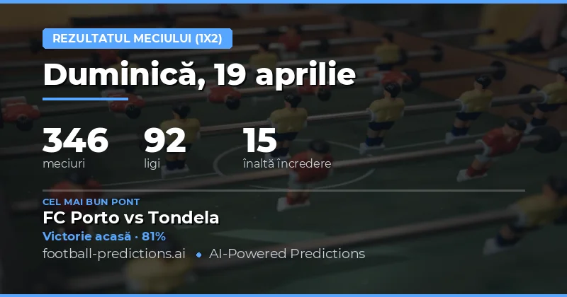 Predictii meciuri 1X2 – 19 Aprilie 2026