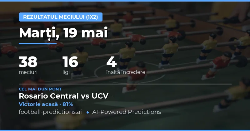 Perspectivă Generală pentru Meciurile din 19 Mai 2026