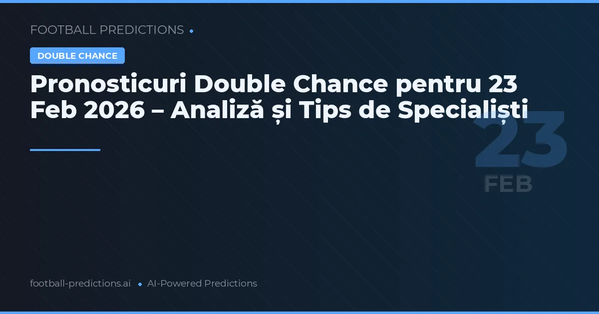 Pronosticuri Double Chance pentru 23 Feb 2026 – Analiză și Tips de Specialiști