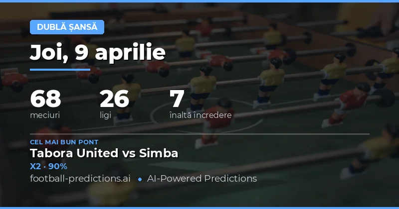 Predictii Double Chance – 9 Aprilie 2026