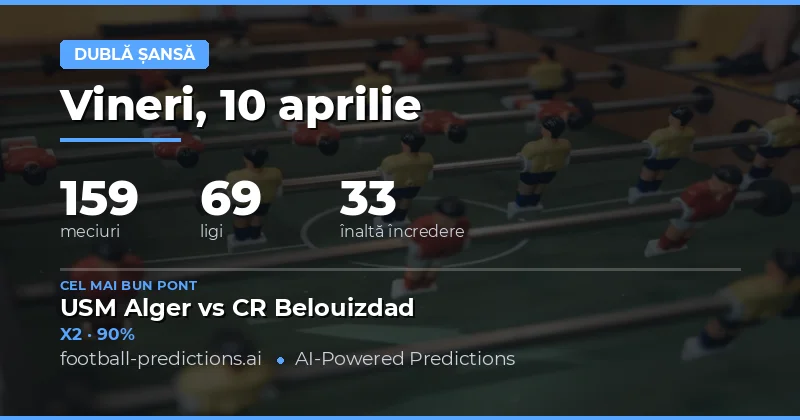 Analiza zilei: Meciurile cheie pentru Double Chance