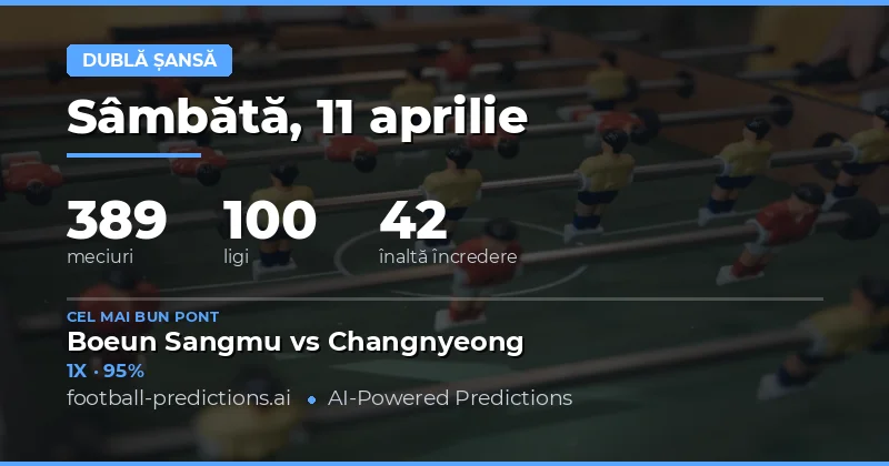 Predictii Double Chance – 11 Aprilie 2026