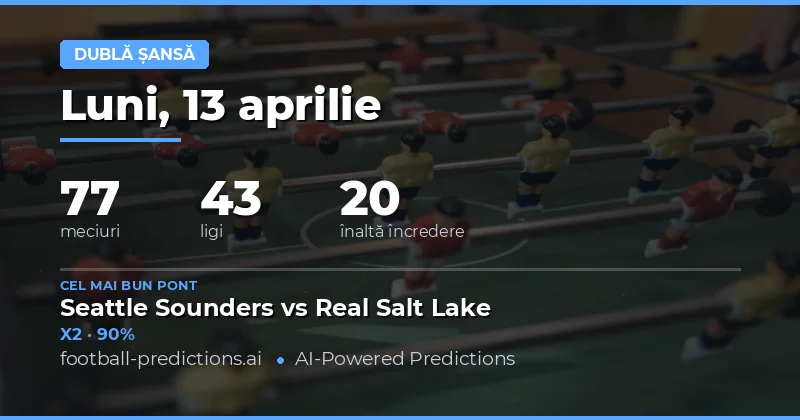 Predictii Double Chance – 13 Aprilie 2026