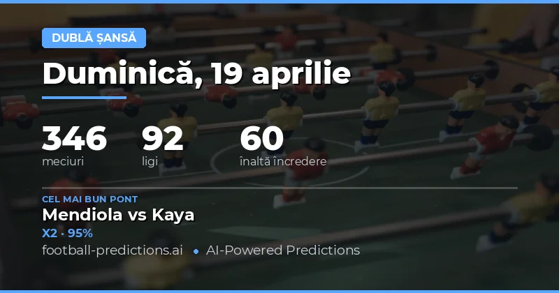 Predictii Double Chance – 19 Aprilie 2026