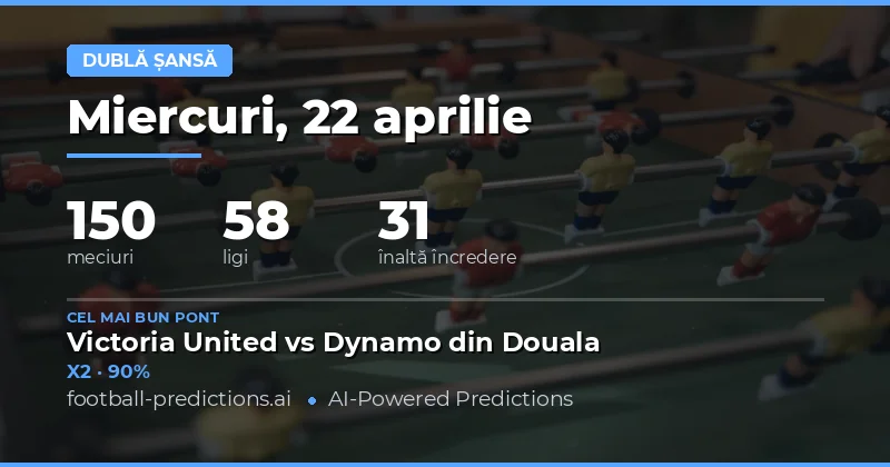 Predictii Double Chance – 22 Aprilie 2026