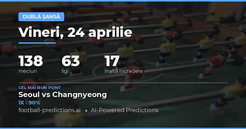 Strategia Double Chance pe 24 Aprilie 2026