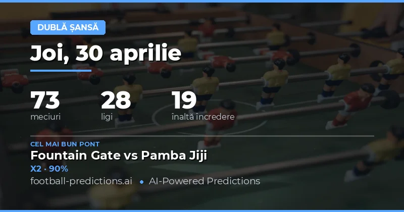 Predictii Double Chance pentru 30 Aprilie 2026