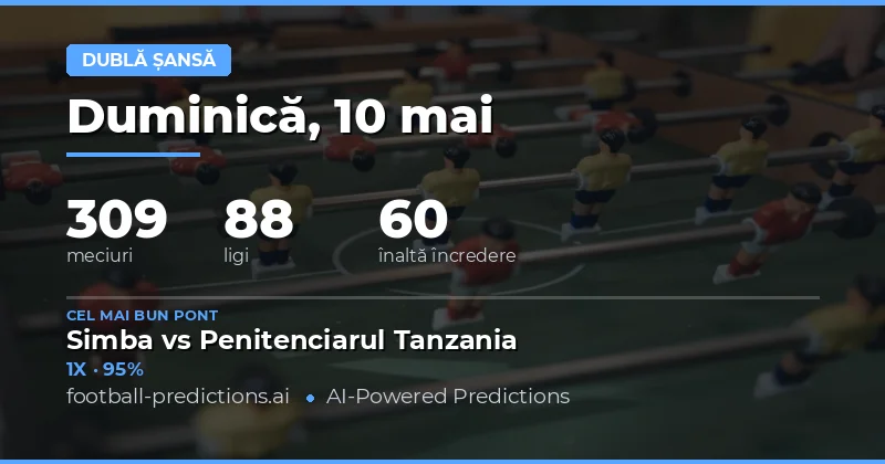 Pregătire pentru pariurile Double Chance din 10 Mai 2026