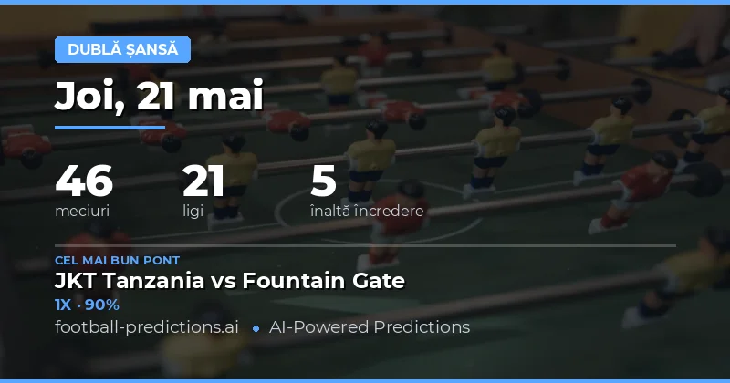 Pariuri Double Chance pentru 21 Mai 2026