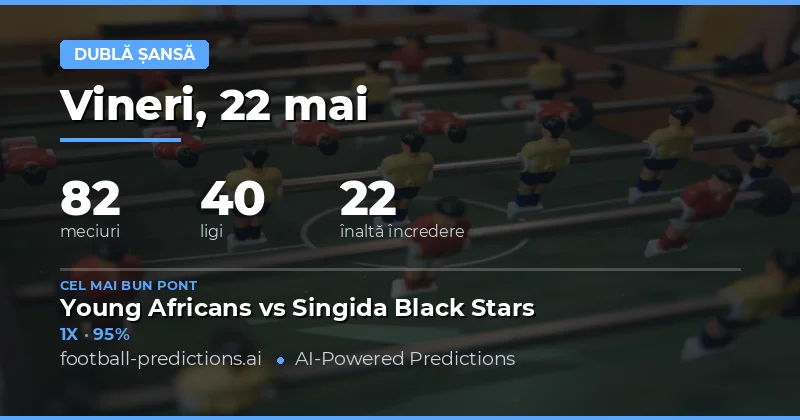 Predicții Double Chance pentru 22 Mai 2026