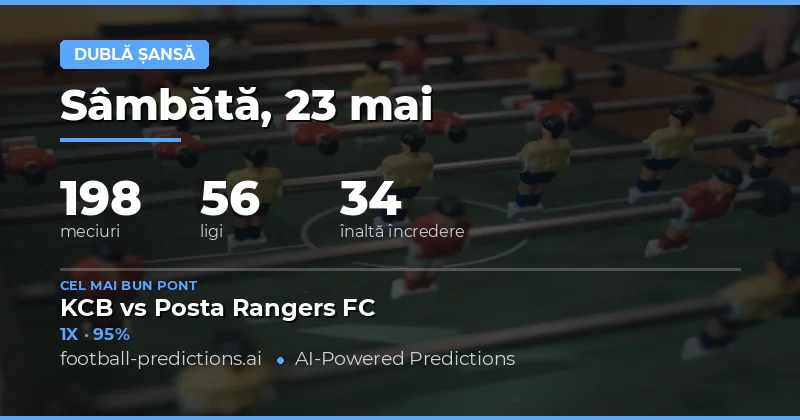 Predicții Double Chance pentru 23 Mai 2026