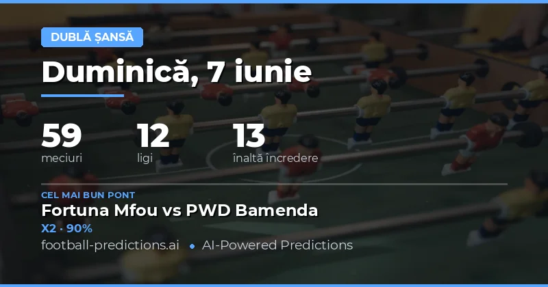 Analiza Pieței Dublă Șansă pentru 7 Iunie 2026