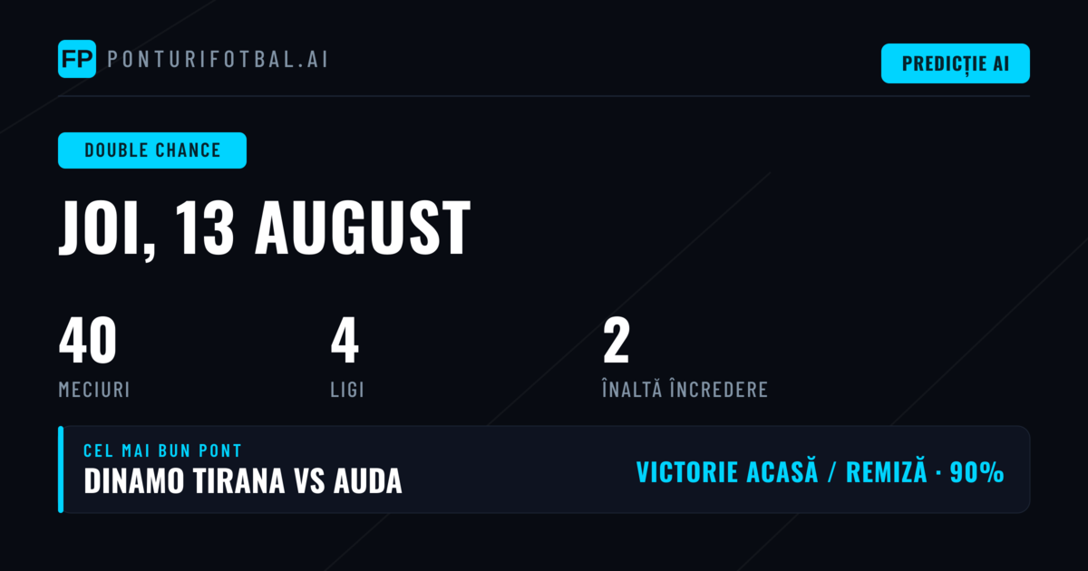 Top DC Picks pentru 13 Aug 2026