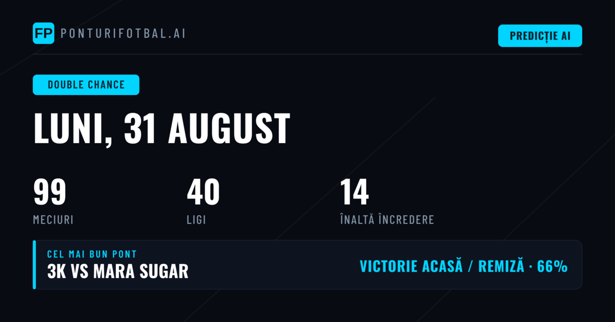 Top DC Picks pentru 31 Aug 2026