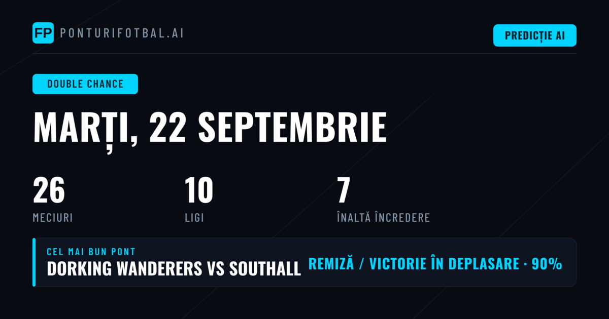 Top DC Picks pentru 22 Sep 2026