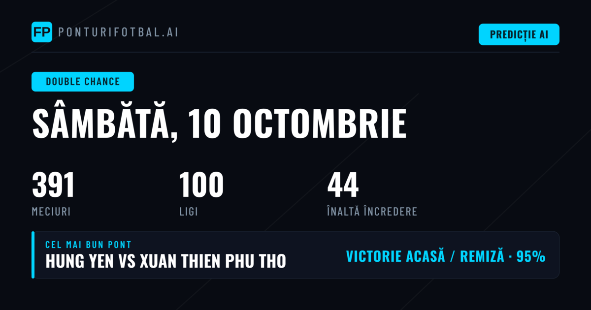 Top DC Picks pentru 10 Oct 2026