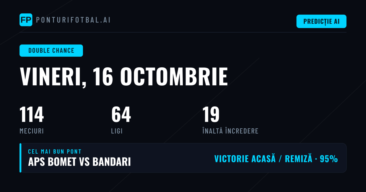 Top DC Picks pentru 16 Oct 2026