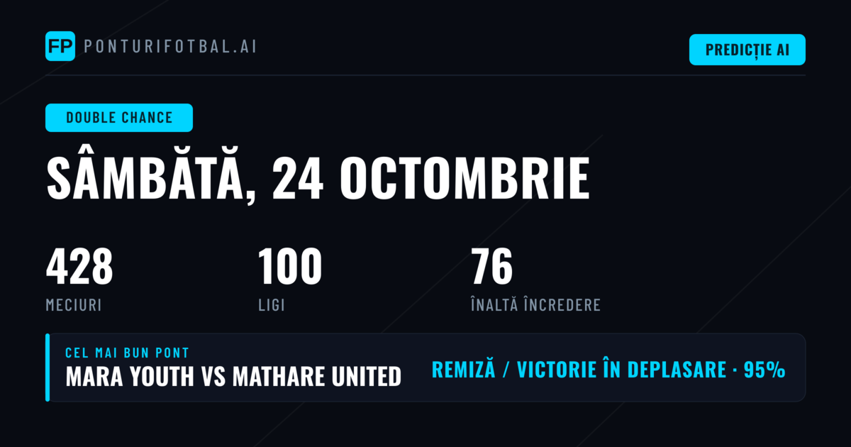 Cele mai bune selecții DC pentru 24 oct 2026