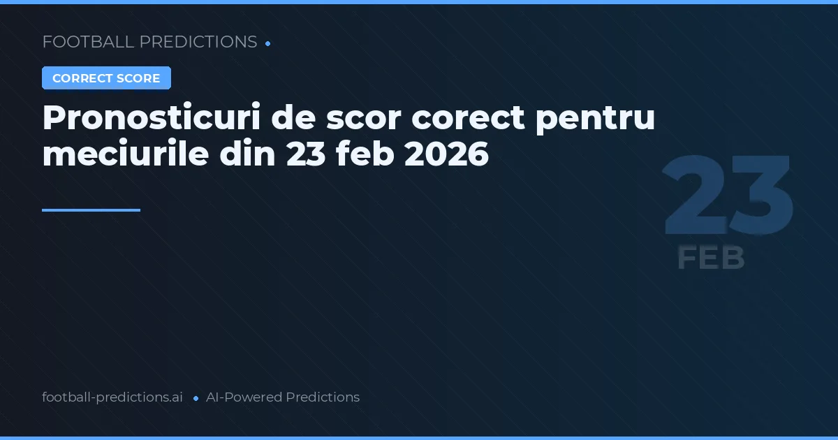 Pronosticuri de scor corect pentru meciurile din 23 feb 2026