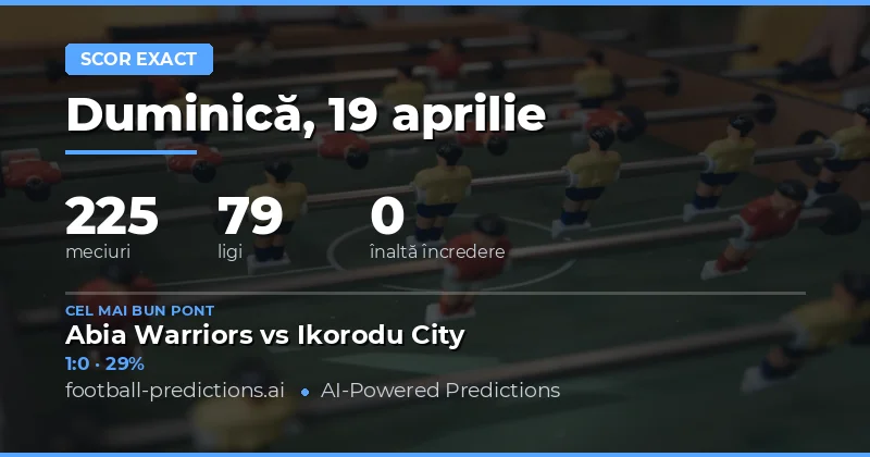 Predictii scor corect pentru 19 aprilie 2026