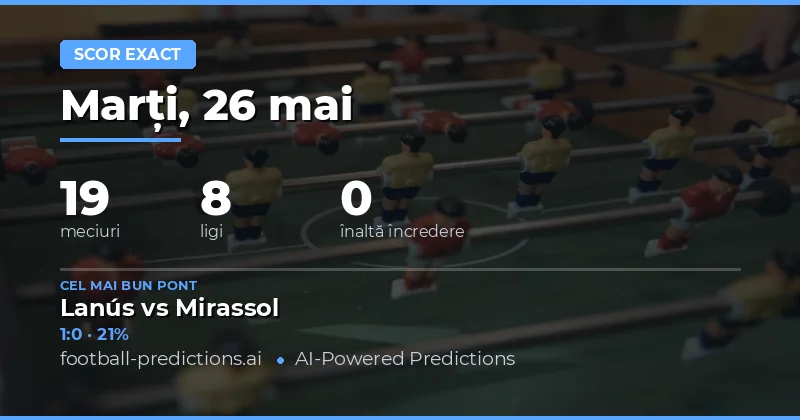 Prevederi scor exact pentru 26 Mai 2026