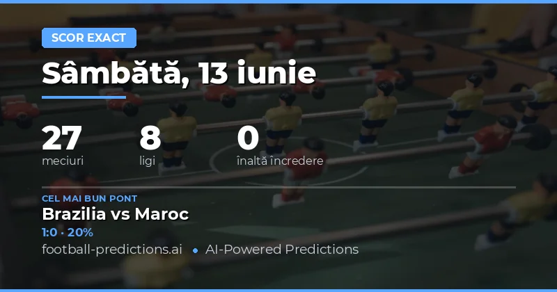 Analiză CS și ponturi pentru 13 iunie 2026