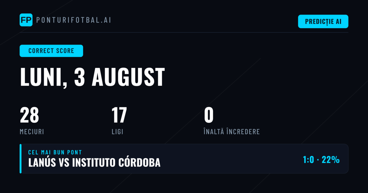 Previzualizare Ponturi CS pentru 3 August 2026