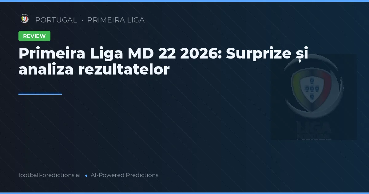 Primeira Liga MD 22 2026: Surprize și analiza rezultatelor