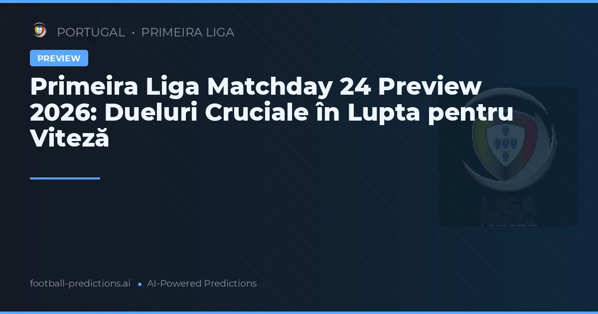 Primeira Liga Matchday 24 Preview 2026: Dueluri Cruciale în Lupta pentru Viteză