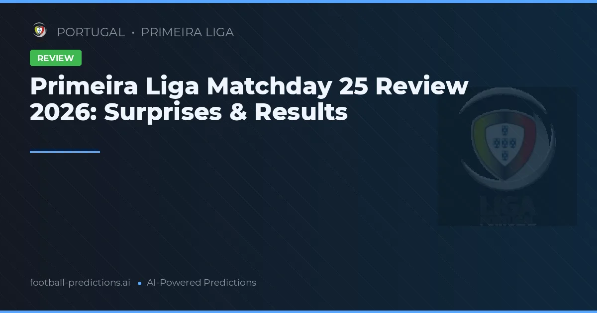 Primeira Liga Matchday 25 Review 2026: Surprises & Results
