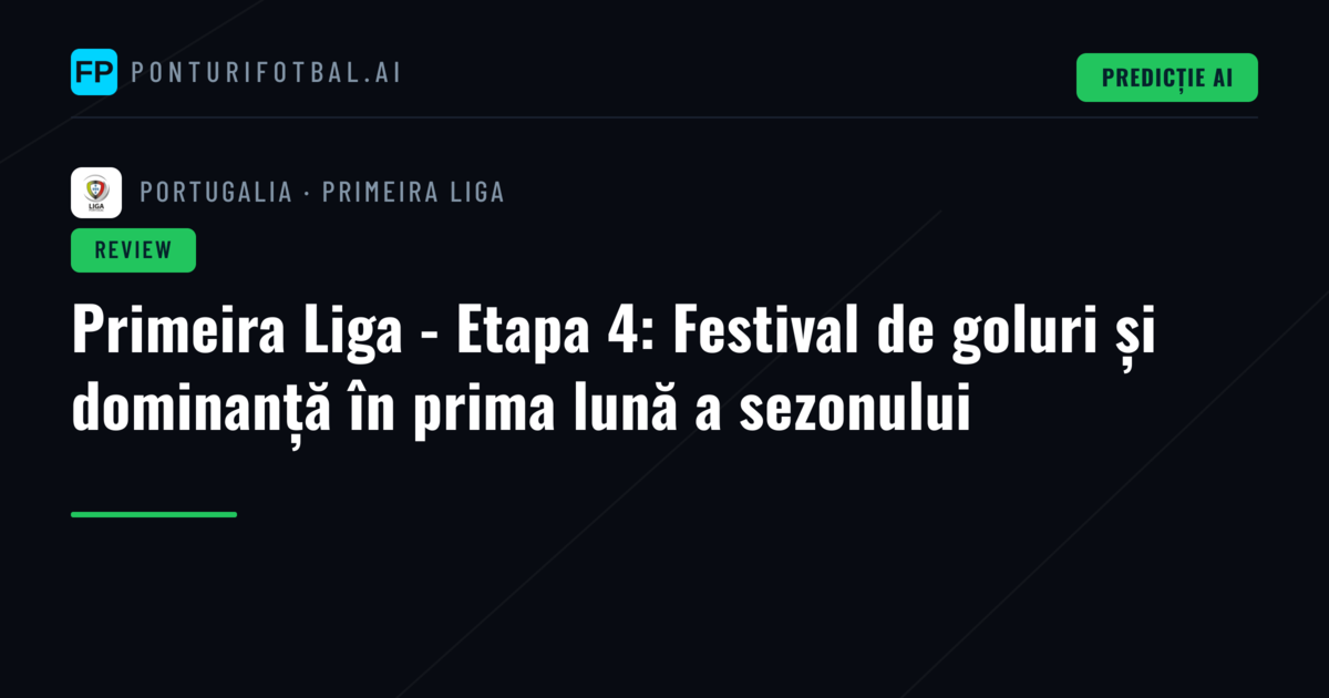 Primeira Liga - Etapa 4: Festival de goluri și dominanță în prima lună a sezonului