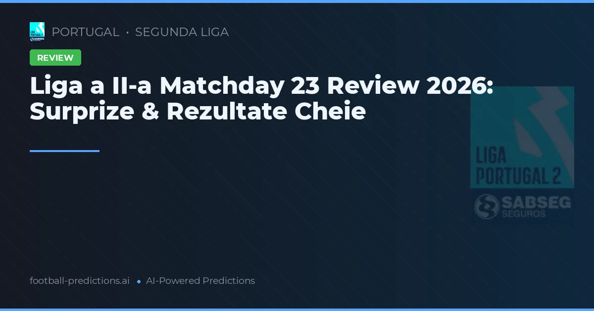 Liga a II-a Matchday 23 Review 2026: Surprize & Rezultate Cheie