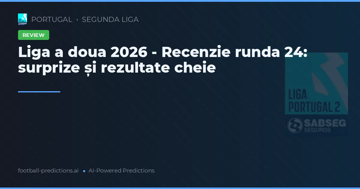 Liga a doua 2026 - Recenzie runda 24: surprize și rezultate cheie