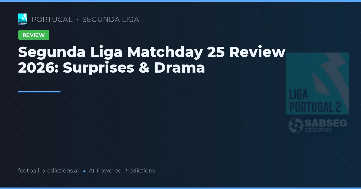 Segunda Liga Matchday 25 Review 2026: Surprises & Drama