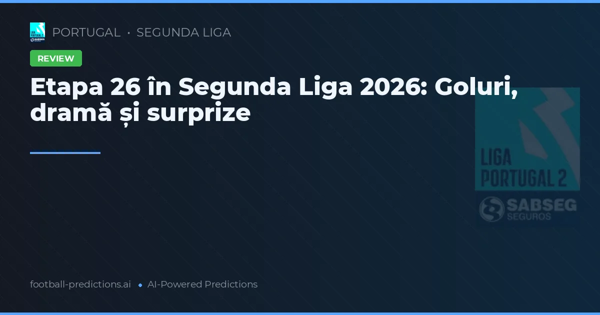 Etapa 26 în Segunda Liga 2026: Goluri, dramă și surprize