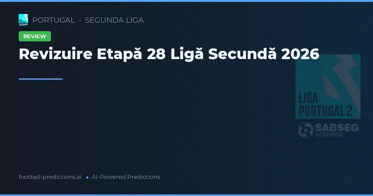 Revizuire Etapă 28 Ligă Secundă 2026