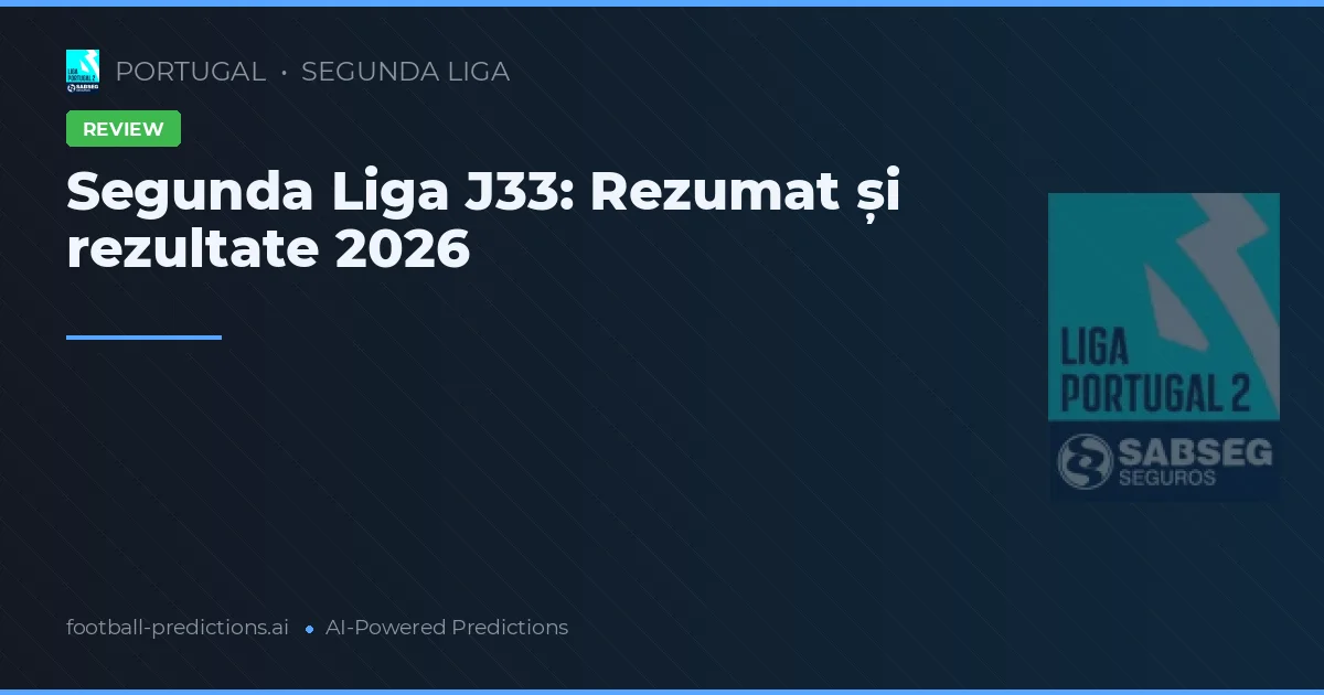 Segunda Liga J33: Rezumat și rezultate 2026