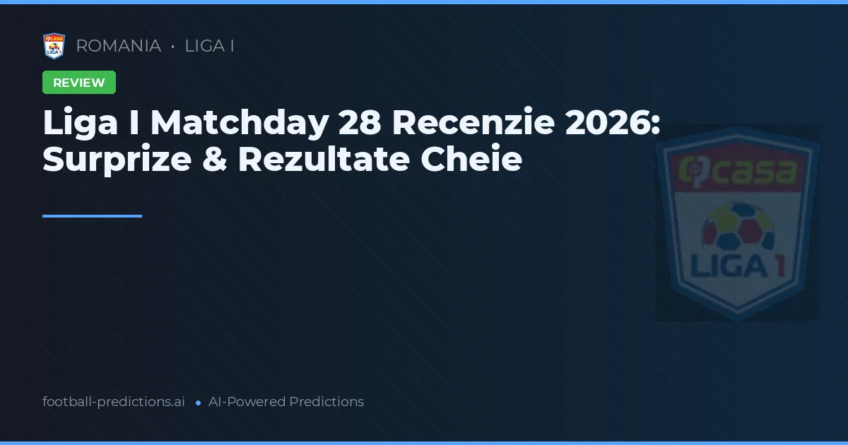 Liga I Matchday 28 Recenzie 2026: Surprize & Rezultate Cheie