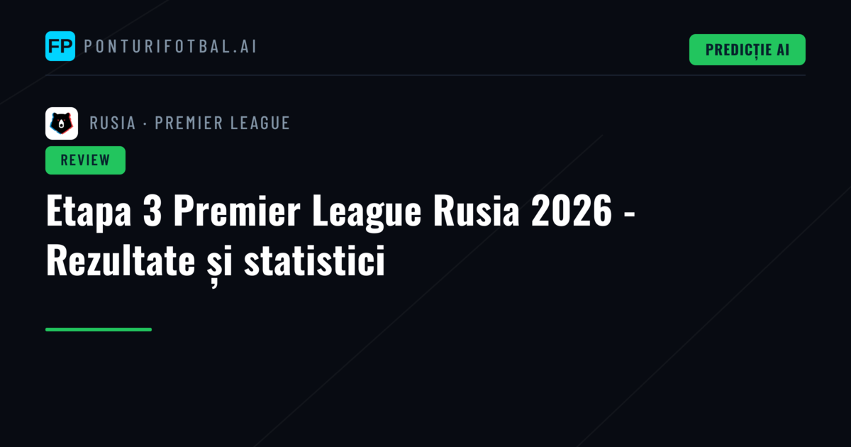 Etapa 3 Premier League Rusia 2026 - Rezultate și statistici