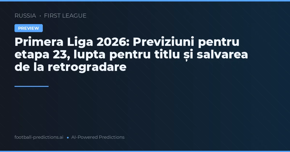 Primera Liga 2026: Previziuni pentru etapa 23, lupta pentru titlu și salvarea de la retrogradare
