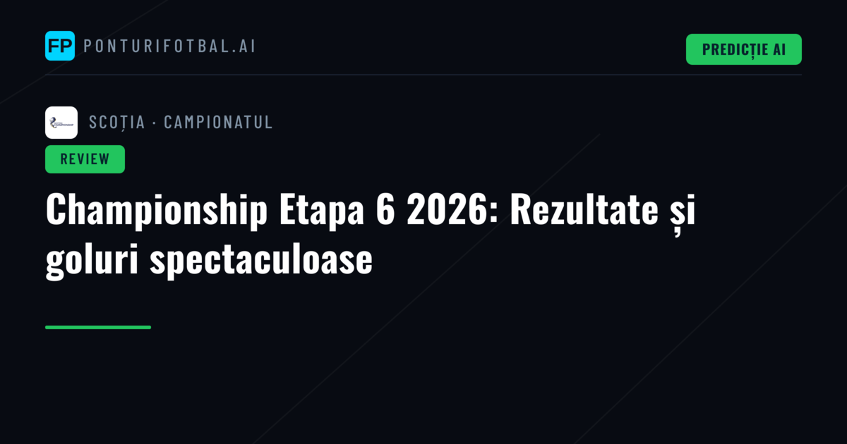 Championship Etapa 6 2026: Rezultate și goluri spectaculoase